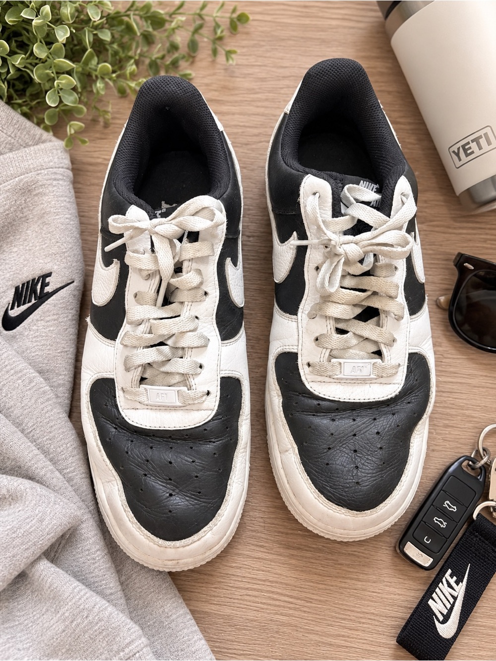 Nike Air Force 1 Black & White Low Top Sneakers Women's